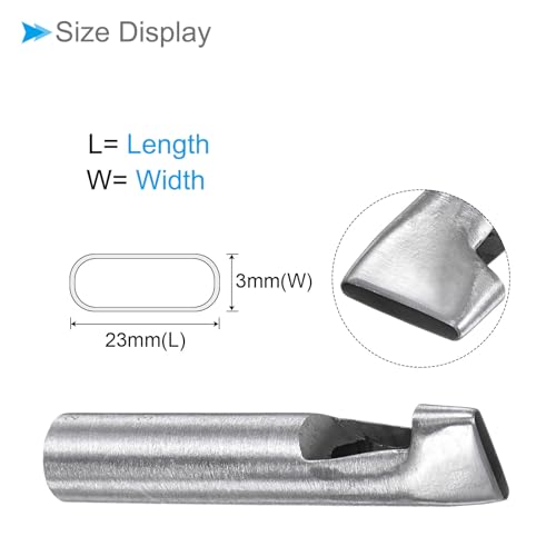 Hollow Punch, 3mm x 23mm Hole, 45# Steel Oval Shaped Gasket Tool - (Applications: for Leather DIY Leathercraft Wallet) - size: 3mm x 23mm