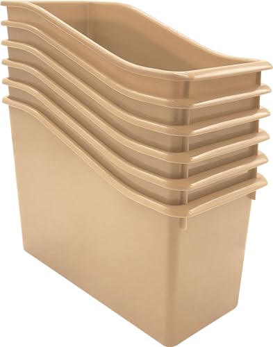 Teacher Created Resources Light Brown Plastic Book Bin 6-Pack (TCR2088751)
