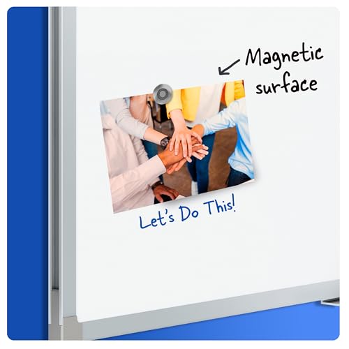 Mead Dry Erase White Board, 36" x 24" Magnetic Whiteboard for Office School or Home, Horizontal/Vertical Mount, White/Silver (SM85356) - size: 36"W x 24"H