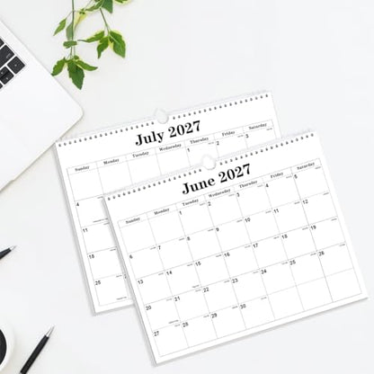 Calendar 2026-27 - Calendar 2026-2027 from July 2026 to December 2027, Spiral Binding Hanging Wall Calendar 2026 for Home/Office, 8.5" x 11", Black - color: Black, size: 8.5" x 11"