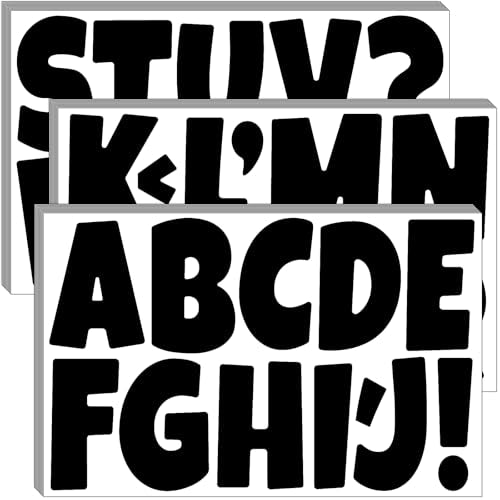 Bemeol 288 Piece Letter Stickers 24 Sheets 3 Inch Bulletin Board Letters for Classroom Self Adhesive Alphabet Poster Board Letters for School Classroom Wall Decor(Black) - color: Black, size: 3 Inch