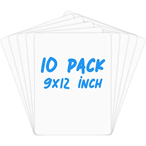 10 Pack 9x12 Small White Board for Students - Small Dry Erase Boards - Double Sided Mini Whiteboard - Smal Whiteboards Lapboards - Personal Dry Erase Board Kids - Mini White Boards for Classroom - size: 10 Pack, style: Blanked
