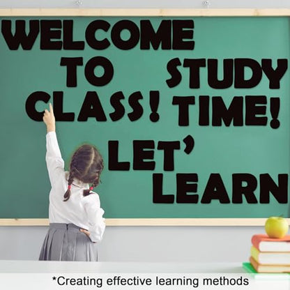 Qyeahkj 300 PCS Large 7" Font Letters and Punctuation Set, Black Classroom Alphabet Cutout for Bulletin Board Display Home School, A Great Helper to Inspire Students' Learning Interest - style: Boards