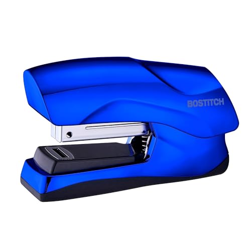 Bostitch Office Heavy Duty Stapler, 40 Sheet Capacity, No Jam, Half Strip, Fits into the Palm of Your Hand, For Classroom, Office or Desk, Metallic Blue - color: Metallic Blue, style: Compact