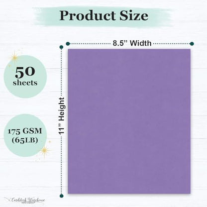 Cardstock Warehouse Pop-Tone Grape Jelly Purple Cardstock Paper – 50 Sheets, 8.5 x 11" - 65 lb / 175 GSM Premium Purple Card Stock for Die-cutting, Printing, Card Making & DIY Projects - color: Grape Jelly Purple