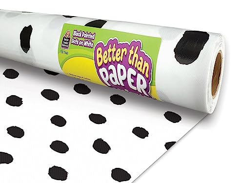 Black Painted Dots on White Better Than Paper® Bulletin Board Roll & Light Mauve Better Than Paper® Bulletin Board Roll