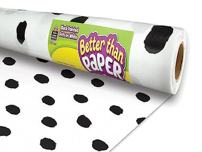 Black Painted Dots on White Better Than Paper® Bulletin Board Roll & Light Mauve Better Than Paper® Bulletin Board Roll