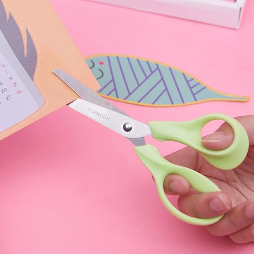 5" Small School Student Blunt Tips Children Craft Scissors,3 Pack | Sharp Stainless Steel Blades Safety Comfort Grip for Preschool Kids Cutting Paper in the Class,School and Home,Red