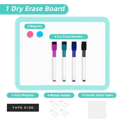 VUSIGN Small White Board Dry Erase, 8.5'' x 11'' Magnetic Dry Erase Board, Mini Whiteboard with Markers for Students, Fridge, Wall, Locker, Green - color: I-green