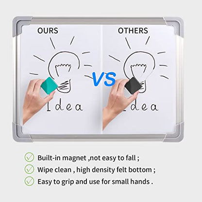 Favourde 48 Pack Magnetic Whiteboard Dry Erase Erasers Chalkboard Cleansers for Classroom, Home and Office (Green, 1.97 x 1.97 Inch) - color: Green
