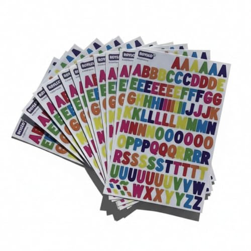1130 Pcs Alphabet Letter Stickers - 10 Sheets Premium Vinyl Self-Adhesive 0.5" Letters with Accents for Scrapbooking, DIY Crafts, Water Bottles, Labels, Card Making, Notebook - Water & Tear Resistant