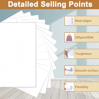 Silunkia 120 Sheets Bright White Cardstock 8.5 x 11 Certificate Paper, 250gsm/92lb Heavyweight White Card Stock Printer Paper for DIY Cards, Business Cards, Invitations, Menus - color: White, size: 120 Sheets