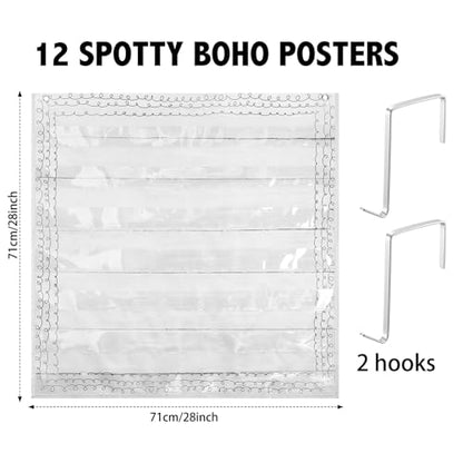 MotiMind Standard Pocket Chart for Classroom 7 Pocket Chart for Teacher Lesson Home School Supplies 28''x28'' Aid Fits Standard 3'' Sentence Strip Word Card Word Wall(Retro) - style: Retro