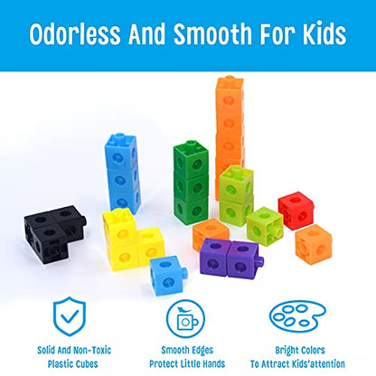SpriteGru Math Linking Cubes, Math Cubes Manipulatives with Activity Cards Linking Cube Math Counters for Kids Kindergarten Learning Activities - style: addition & subtraction