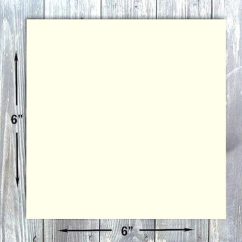 Hamilco 6x6 Cream White Scrapbook Cardstock Paper Heavyweight 100lb Cover Card Stock 100 Pack - size: 6" x 6"