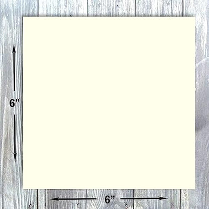 Hamilco 6x6 Cream White Scrapbook Cardstock Paper Heavyweight 100lb Cover Card Stock 100 Pack - size: 6" x 6"