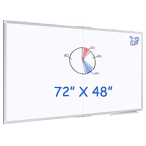 Magnetic White Board Dry Erase Board for Wall，72" x 48" (6ft x 4ft) Wall-Mounted Aluminum Frame Marker Board, Foldable Portable Whiteboard with a Long Pen Tray for School, Classroom, Office & Home - size: 48"W x 72"H, style: Style B