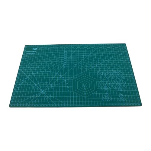 Double Sided Cutting Mat, 3mm Thick Self Healing Craft Pad, Anti-slip Engraving for Sewing Quilting Model Making A5 Sizes(A-3 green) - size: A-3 green