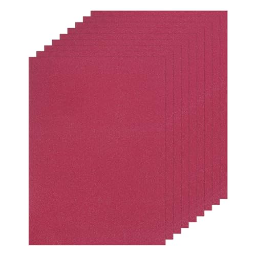 MECCANIXITY 10 Sheet Wine Red Glitter Card Stock, 8"x11" A4 Shimmer Paper,250gsm One-sided Cardstock for DIY Crafts, Scrapbooking, Party Decorations, Invitations - color: Wine Red