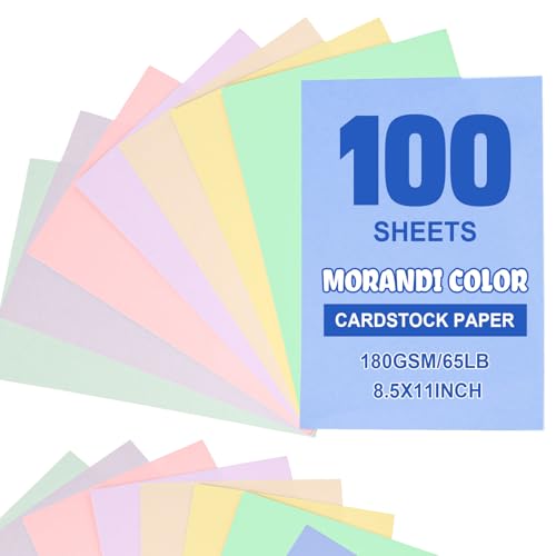 Geyoga 200 Sheets Colored Cardstock Paper Cardstock Starter Kit 8.5 x 11 Inch 190 GSM Thick Construction Paper for Craft Scrapbook Party Supplies, 8 Colors(Pastel Color) - color: Pastel Color, size: 8.5 x 11 Inch