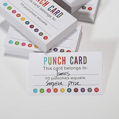 ONEDONE Punch Cards 400 Pack Behavior Incentive Awards for Kids Students Teachers Home Classroom School Business