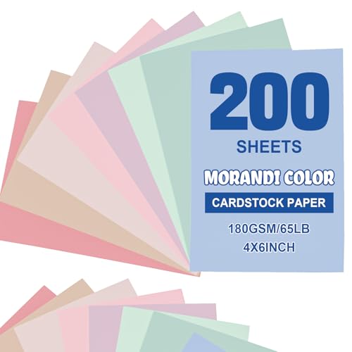 Geyoga 200 Sheets Colored Cardstock Paper Cardstock Starter Kit 4 x 6 Inch 190 GSM Thick Construction Paper Assorted Colors for Craft Scrapbook Party Kids School Supplies, 8 Colors(Cute Color) - color: Cute Color, size: 4 x 6 Inch