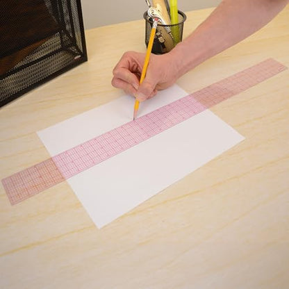 Westcott Ruler 8ths Graph Ruler, Zero-Centering Scale, Translucent Laminated Construction, Back-to-School, School Supplies, Classroom Supplies, 2 x 24-Inch