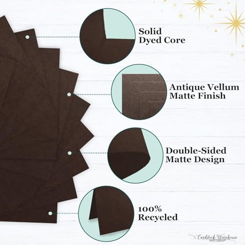 Cardstock Warehouse Pop-Tone Hot Fudge Brown Cardstock Paper – 50 Sheets, 8.5 x 11" - 65 lb / 175 GSM Premium Brown Card Stock for Die-cutting, Crafts, Printing, Card Making and DIY Projects - color: Hot Fudge Brown