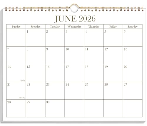 2026-2027 Calendar - 2026-2027 Wall Calendar from July 2026 - December 2027, 19 Months Calendar with Premium Paper, Twin-Wire Binding & Hanging Hook, 8.5" x 11", Golden - color: Golden, size: 8.5" x 11"