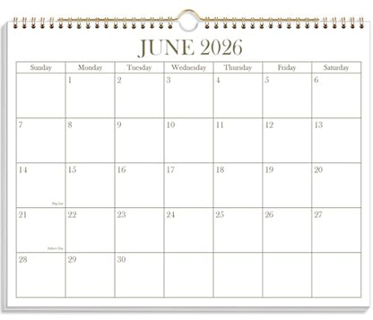 2026-2027 Calendar - 2026-2027 Wall Calendar from July 2026 - December 2027, 19 Months Calendar with Premium Paper, Twin-Wire Binding & Hanging Hook, 8.5" x 11", Golden - color: Golden, size: 8.5" x 11"
