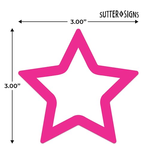 Sutter Signs Paper Star Cutouts 108pcs - 3x3 Bulletin Board Cutouts & Star Party Decorations for Classroom Crafts - size: 3" (Borders)