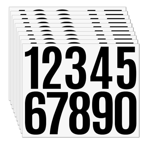 10 Sheets Mailbox Number Stickers 3 Inch - Self-Adhesive Vinyl Numbers 0-9 for Mailbox, Posters, Bulletin Boards, Windows, Doors, Crafts, Home Decor - Large Black Alphabet Stickers for DIY Projects - color: Black, size: 3 inch