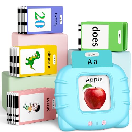 Eaever 580 Pre-K Sight Words Talking Flash Cards with Dolch Words,Letters/Number(0-100), Etc, Speech Therapy, Autism Sensory Toys, Easter Basket Stuffer Gifts for 3-6 Year Old Boys and Girls, Blue - size: Pre K Version(dolch words+abc+123)Blue