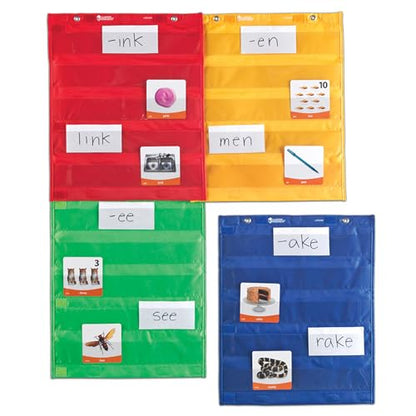 Learning Resources Magnetic Pocket Chart Squares - Set of 4, Classroom Pocket Charts, Classroom/Teacher Organizer, Classroom Supplies, Homeschool Supplies, Teaching Materials,Back to School Supplies