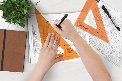 Pacific Arc's Scholastic Triangle - 6 inch - Fluorescent - 30/60 Angle - Polystyrene - Inking Edge - Technical Drawing Tools, Drafting, Architect and Engineering. - style: 6 inch, 30/60