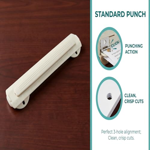 10-Inch Ruler with 3-Hole Punch for Binder, White - color: White