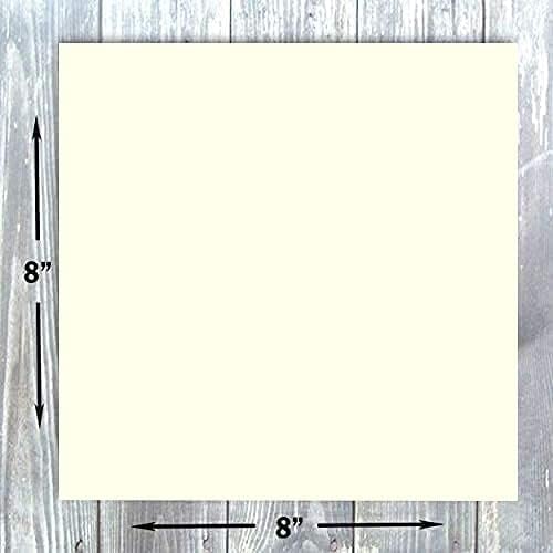 Hamilco 8x8 Cream White Scrapbook Cardstock Paper 100lb Cover Card Stock 100 Pack - size: 8" x 8"