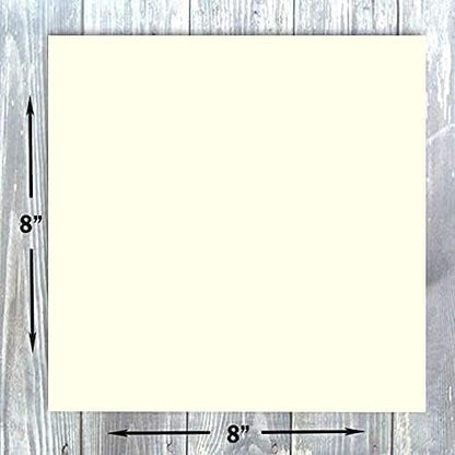 Hamilco 8x8 Cream White Scrapbook Cardstock Paper 100lb Cover Card Stock 100 Pack - size: 8" x 8"