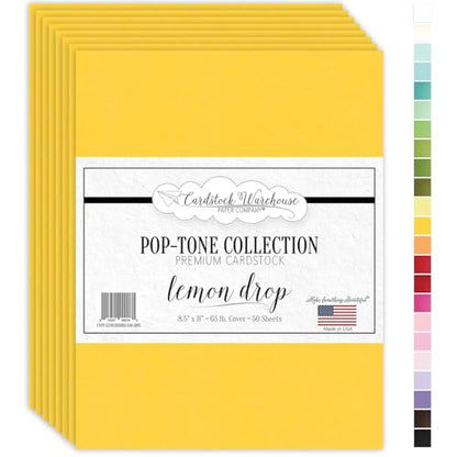 Cardstock Warehouse Pop-Tone Lemon Drop Yellow Cardstock Paper – 50 Sheets, 8.5 x 11" - 65 lb / 175 GSM Premium Yellow Card Stock for Die-cutting, Crafts, Printing, Card Making and DIY Projects - color: Lemon Drop Yellow