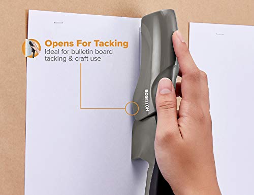 Bostitch Office Heavy Duty Stapler, 40 Sheet Capacity, No Jam, Half Strip, Fits into the Palm of Your Hand, For Classroom, Office or Desk, Gray - color: Gray, style: Compact