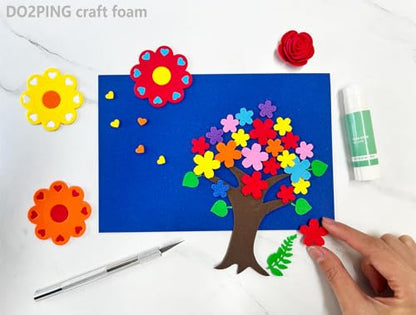 Do²ping Orange Foam Sheets Crafts, 8.5x5.5 Inch Eva Color Craft Foam Paper for Crafts Project Classroom Scrapbook DIY Cosplay (Orange-10 Sheets)