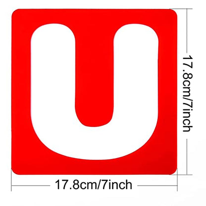 TecUnite 26 Pieces Alphabet Stencils Set Plastic Letter Stencils for Painting Learning, DIY Craft Decoration (7 x 7 Inches) - size: 7 x 7 Inches