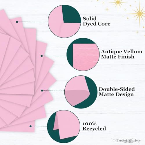 Cardstock Warehouse Pop-Tone Cotton Candy Pink Cardstock Paper – 50 Sheets, 8.5 x 11" - 65 lb / 175 GSM Premium Pink Card Stock for Die-cutting, Crafts, Printing, Card Making and DIY Projects - color: Cotton Candy Pink