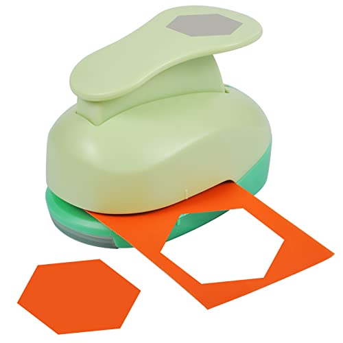 UCEC 2.75 Inch Hexagon Paper Punch for Scrapbooking and Card Making – Heavy Duty Craft Punch for 80 lb Cardstock – Large Geometric Punch with Ergonomic Handle and Safety Lock - color: Hexagon, size: 2.75 Inch