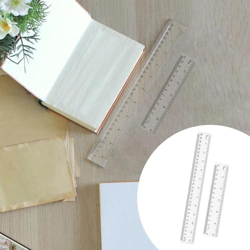 4 Pack Clear Plastic Straight Rulers, Clear Ruler Bulk, Transparent Ruler with Centimeters and Inches, for Class, Office (6 inch+12 inch) - size: 6 inch+12 inch
