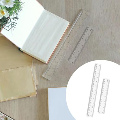 4 Pack Clear Plastic Straight Rulers, Clear Ruler Bulk, Transparent Ruler with Centimeters and Inches, for Class, Office (6 inch+12 inch) - size: 6 inch+12 inch