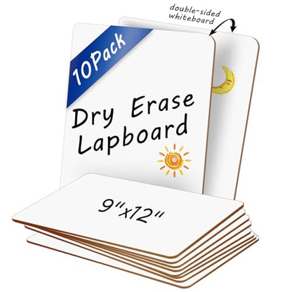 10 Pack Double Sided Dry Erase Boards Classroom Pack 12'' x 9'' Small Whiteboards for Office Teachers Students Schools Supplies Answer Dry Erase Paddles Mini Whiteboard - size: 10 pack