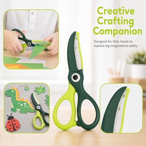 Adaptive Scissors Training Scissors with Covered Cutting Edge Adaptive Adapted Craft Tool Suitable for Paper Cutting Art Projects Activities Home Learning