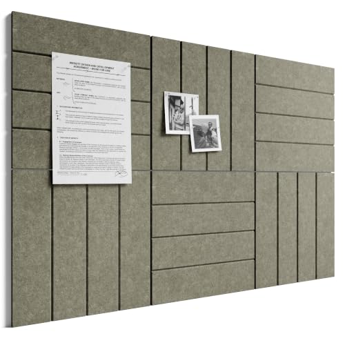Bumusty Large Cork Board Alternative-36 x 24" Felt Bulletin Board Tiles, with 30 Pushpins, 40 Adhesive Tabs, Bold-Stripe 6-Pack, Cork Boards for Office Push Pin Board Felt Board-Earth Brown - color: Earth Brown, size: Bold-stripe 6-pack