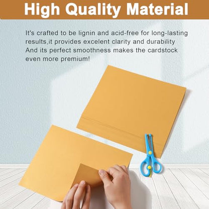 Silunkia 28 Sheets Gold Shimmer Cardstock 8.5 x 11 Glossy Paper, 250gsm/92lb Heavyweight Paper Card Stock for DIY Cards Making, Anniversaries, Wedding Invitations, School Crafting, Greeting Cards - color: Gold, size: 28 Sheets